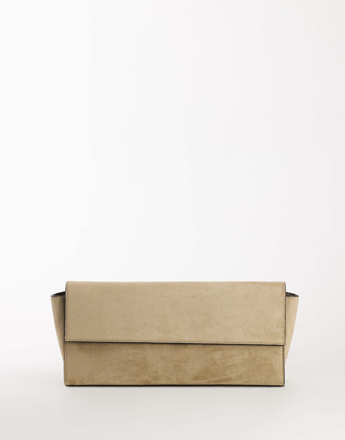 Topshop Clark medium suedette fold over clutch bag in sand
