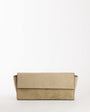 Topshop Clark medium suedette fold over clutch bag in sand