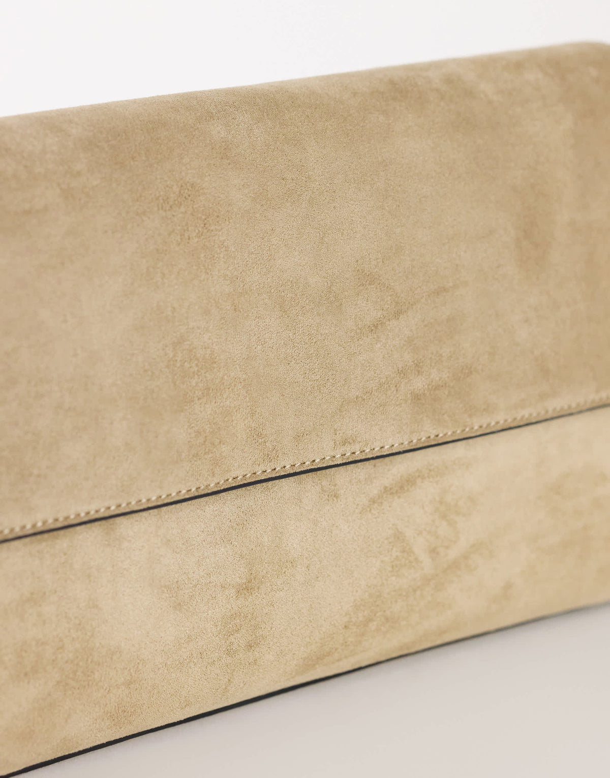 Topshop Clark medium suedette fold over clutch bag in sand