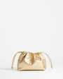Topshop Celia medium ruched clutch bag in gold
