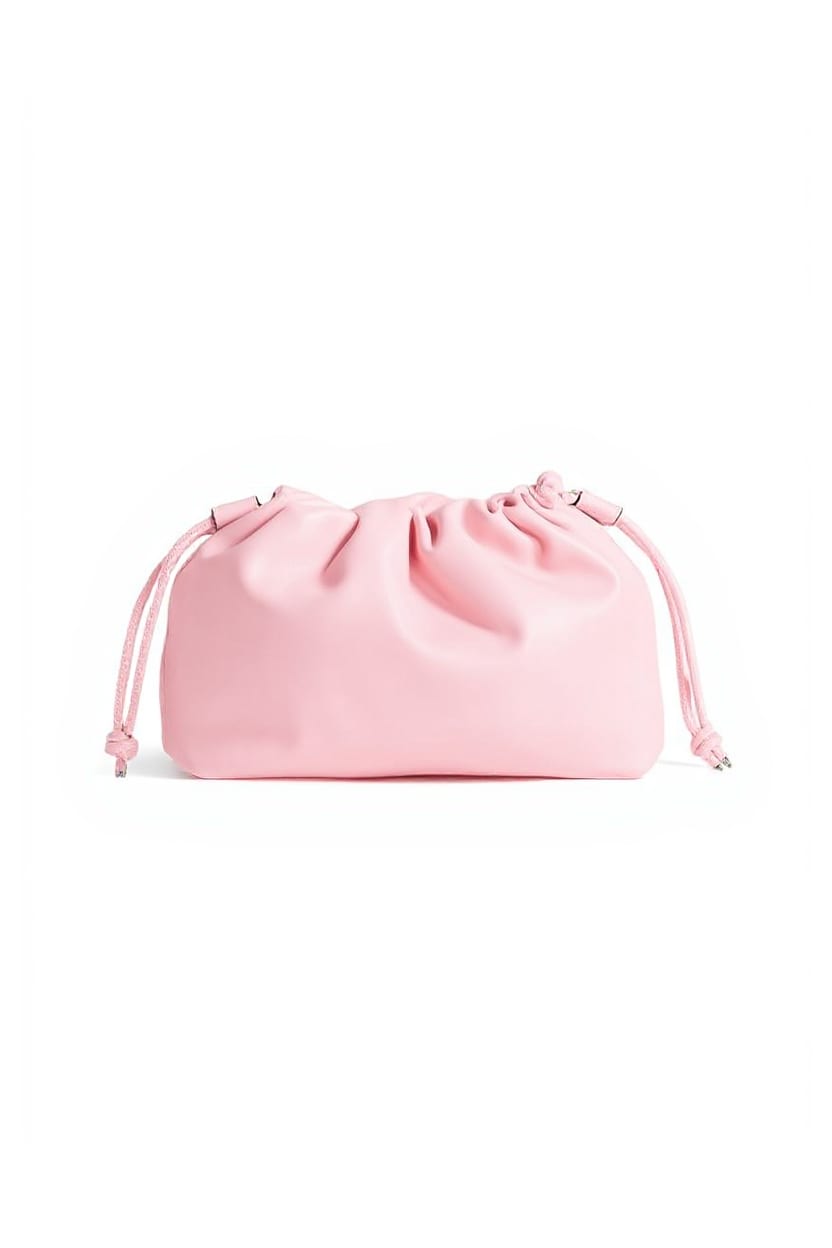 Topshop Celia medium ruched clutch bag in pink