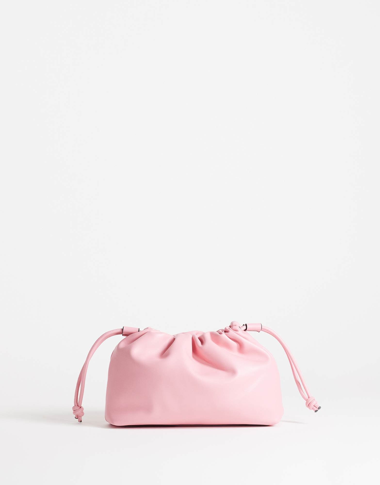 Topshop Celia medium ruched clutch bag in pink