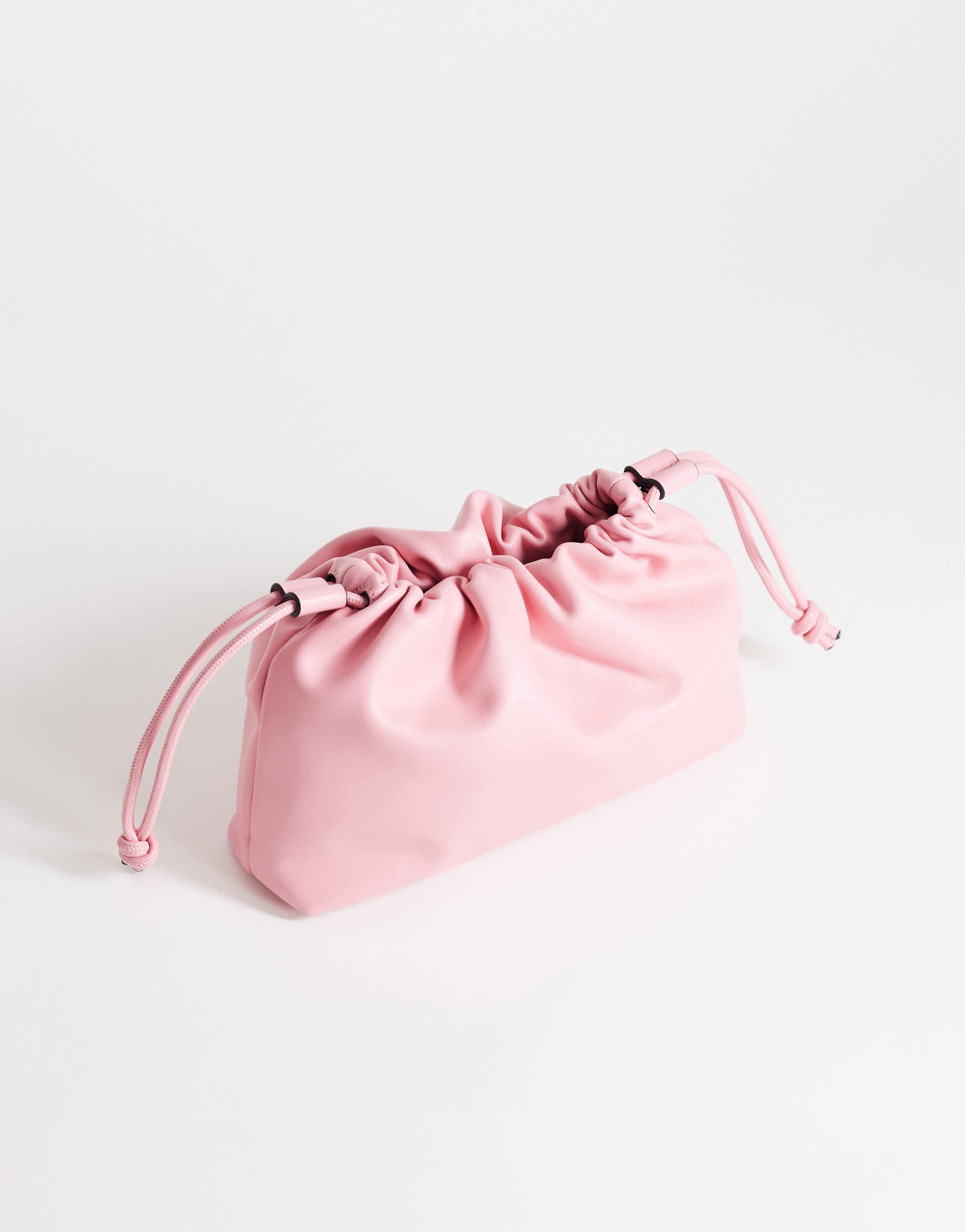 Topshop Celia medium ruched clutch bag in pink