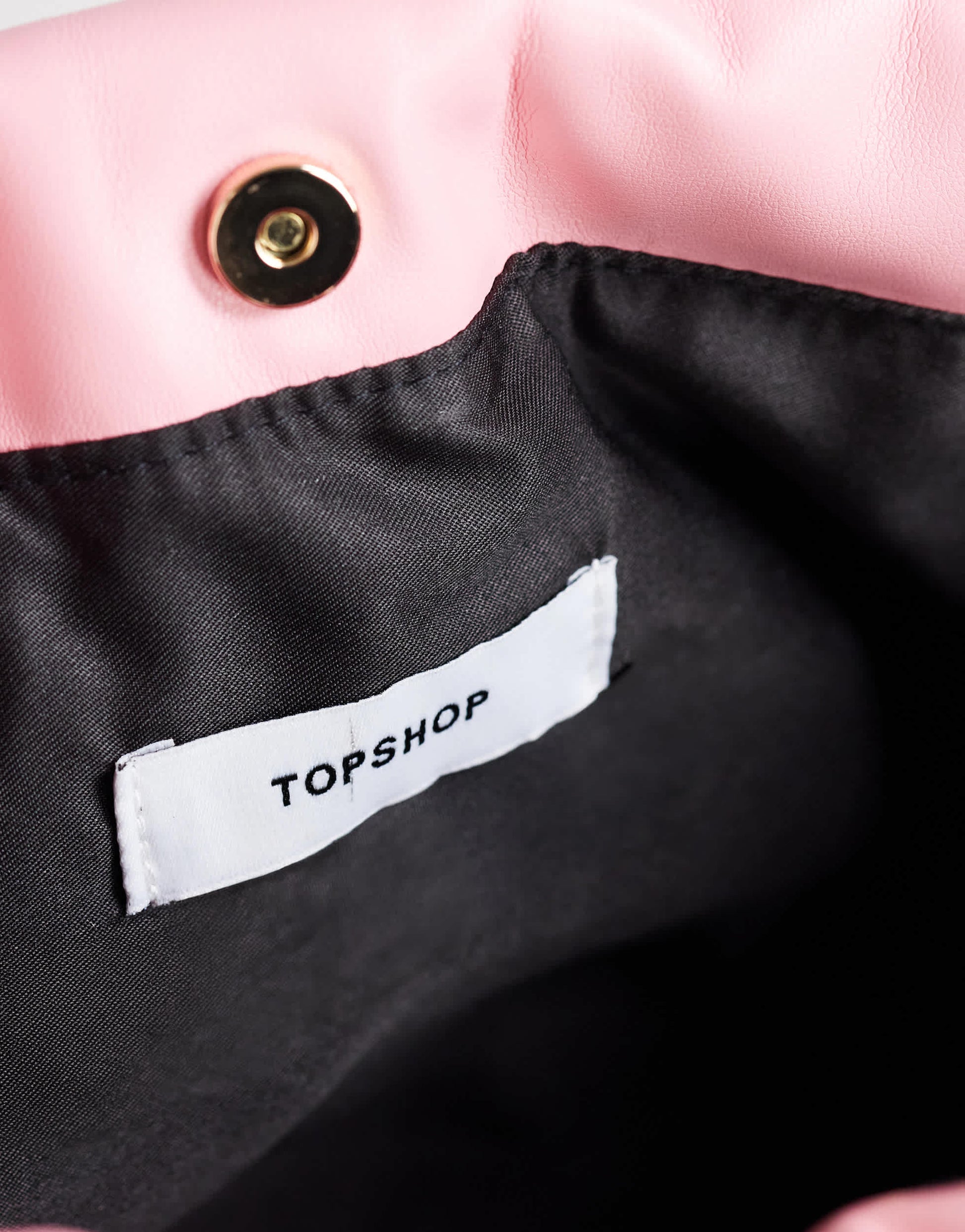 Topshop Celia medium ruched clutch bag in pink