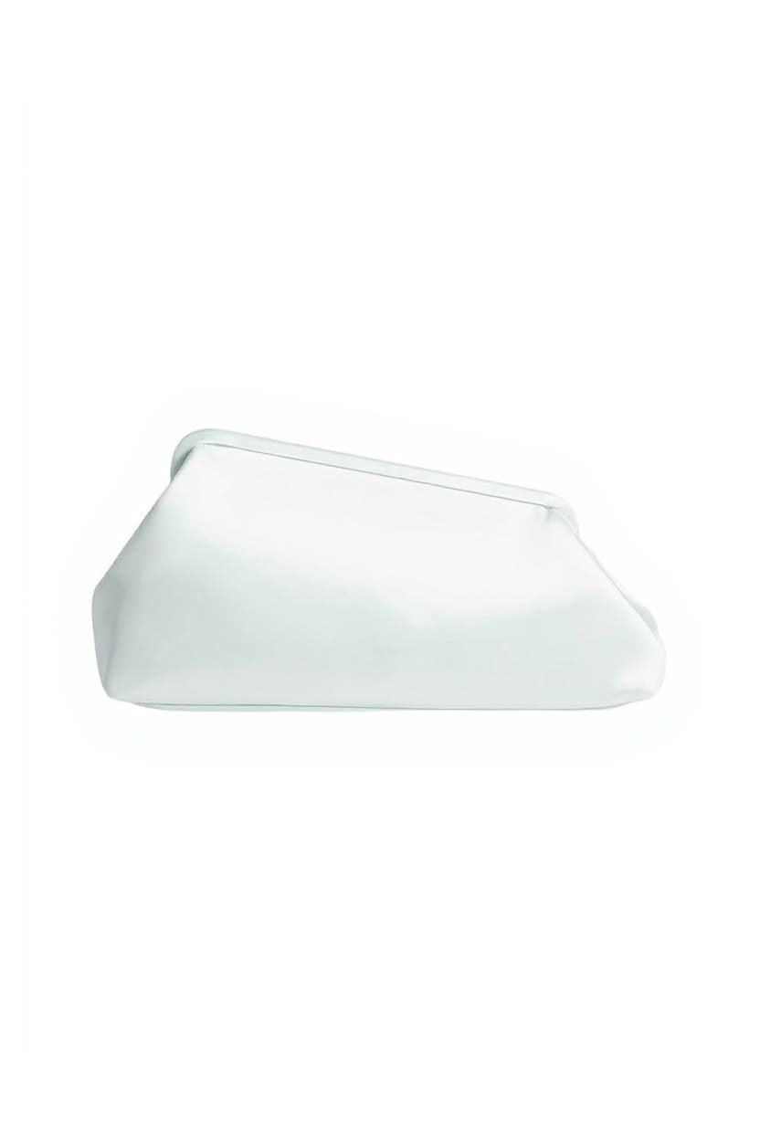Topshop Anna medium angular clutch bag in sage satin