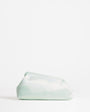 Topshop Anna medium angular clutch bag in sage satin