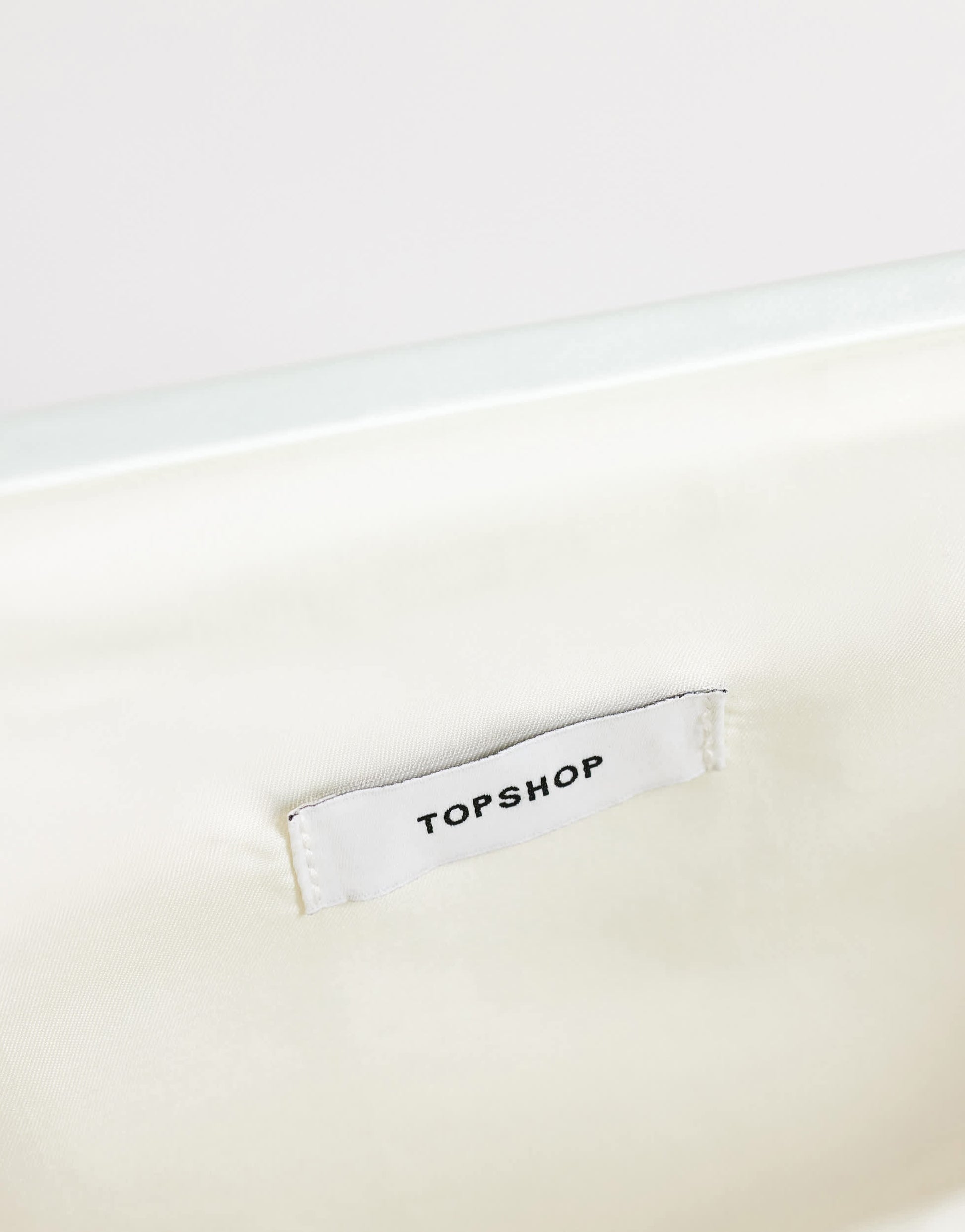 Topshop Anna medium angular clutch bag in sage satin