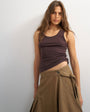 Topshop X Cara scoop neck tank top in brown