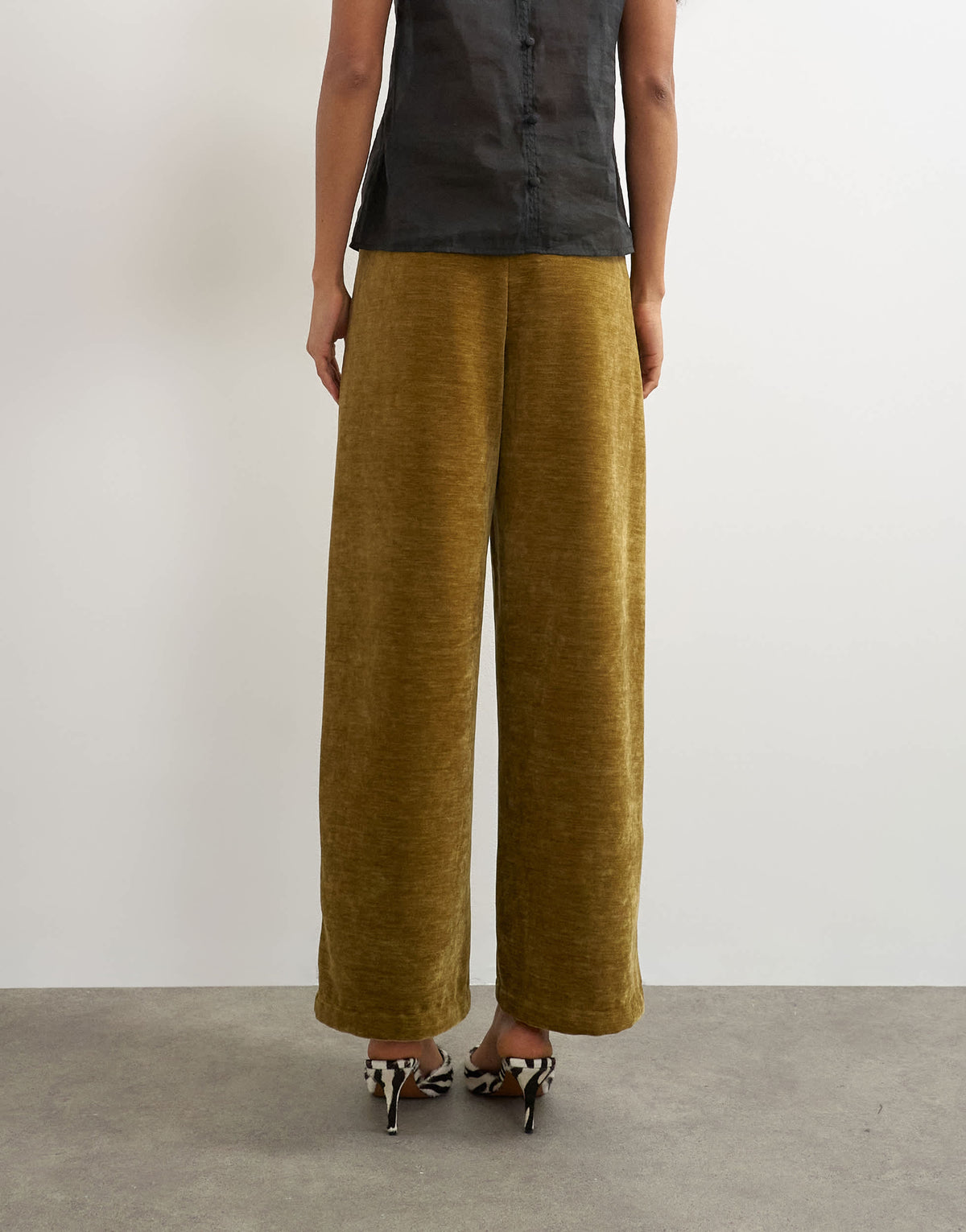 Topshop co-ord velvet trousers in green