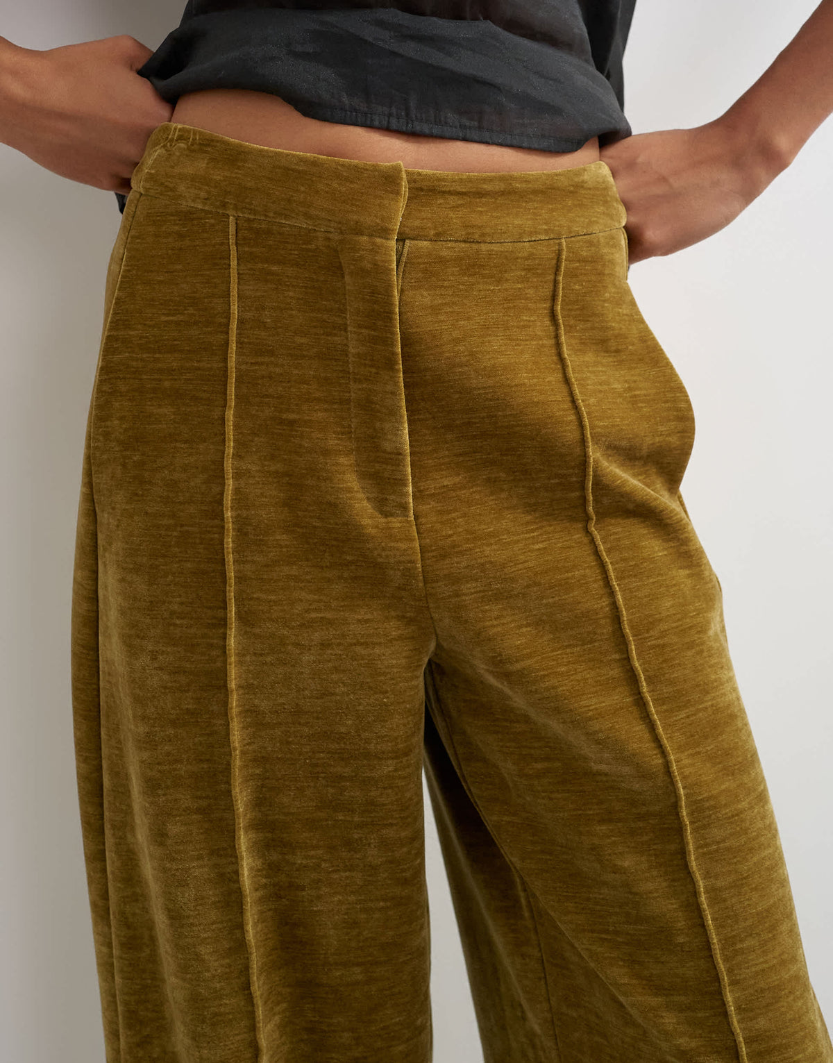 Topshop co-ord velvet trousers in green