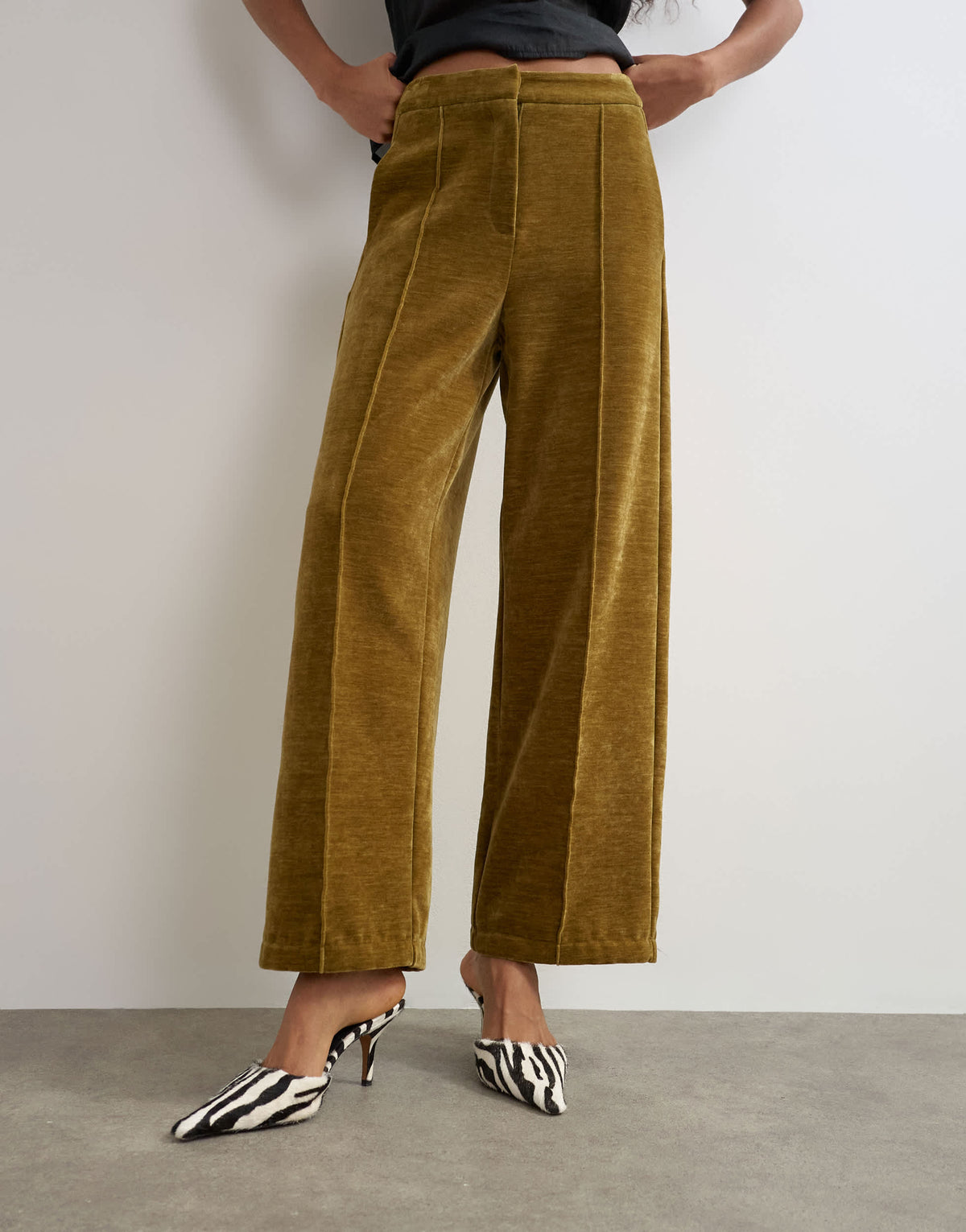 Topshop co-ord velvet trousers in green