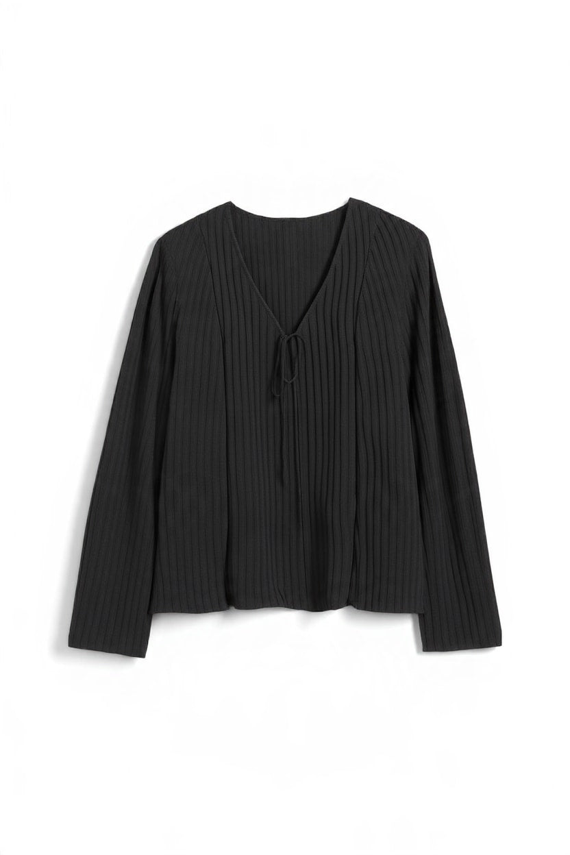 Topshop tie detail blouse in black