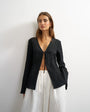 Topshop tie detail blouse in black