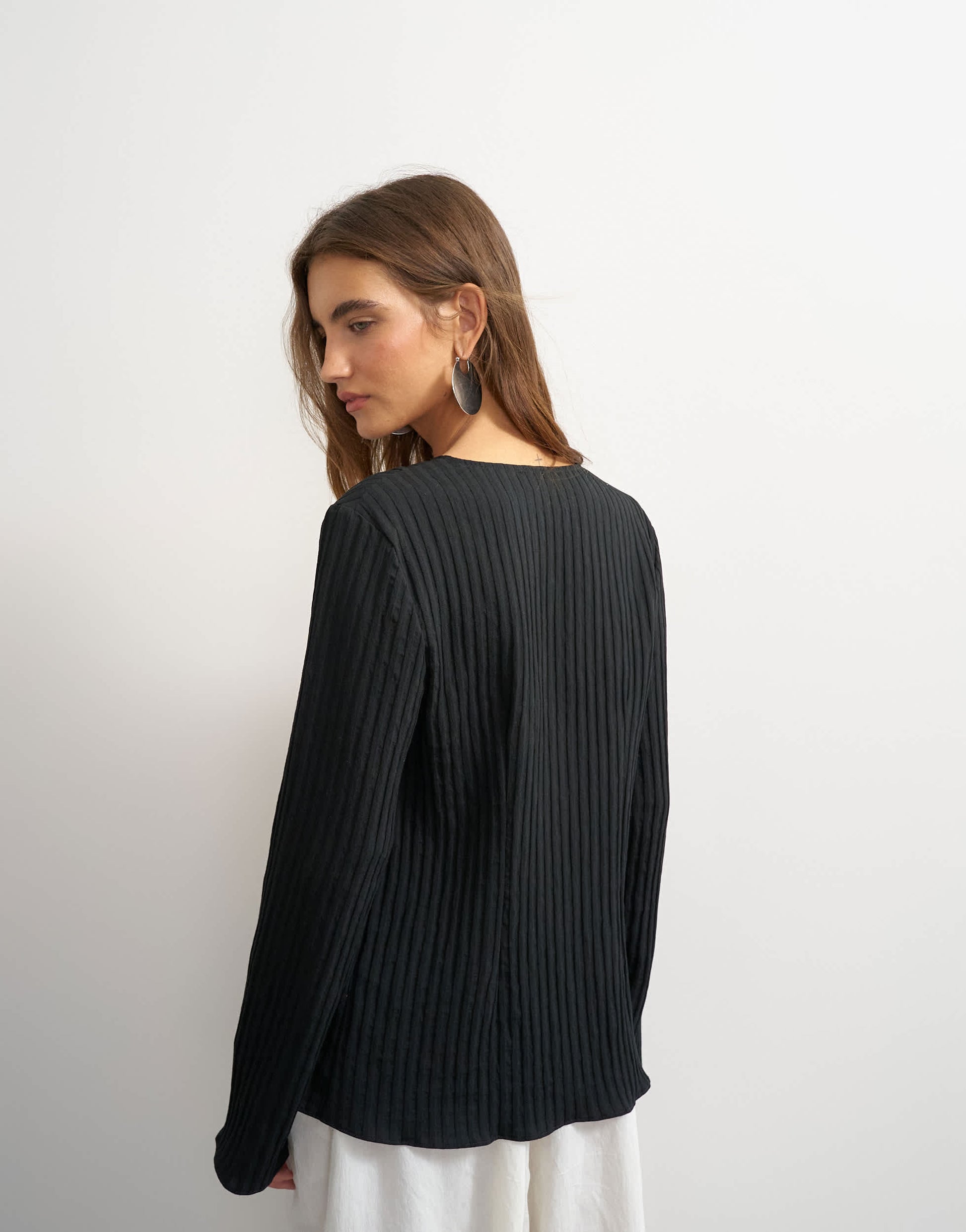 Topshop tie detail blouse in black
