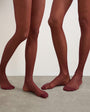 Topshop 2pk 15 denier tights in burgundy