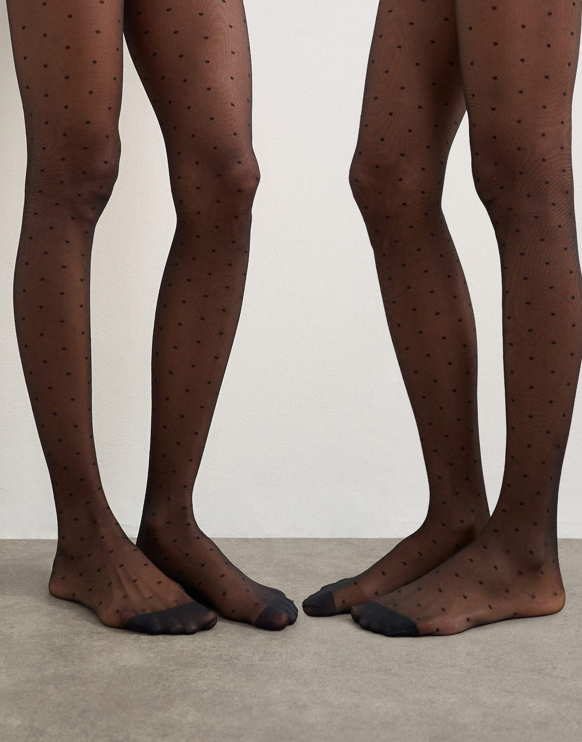 Topshop polka dot tights in black
