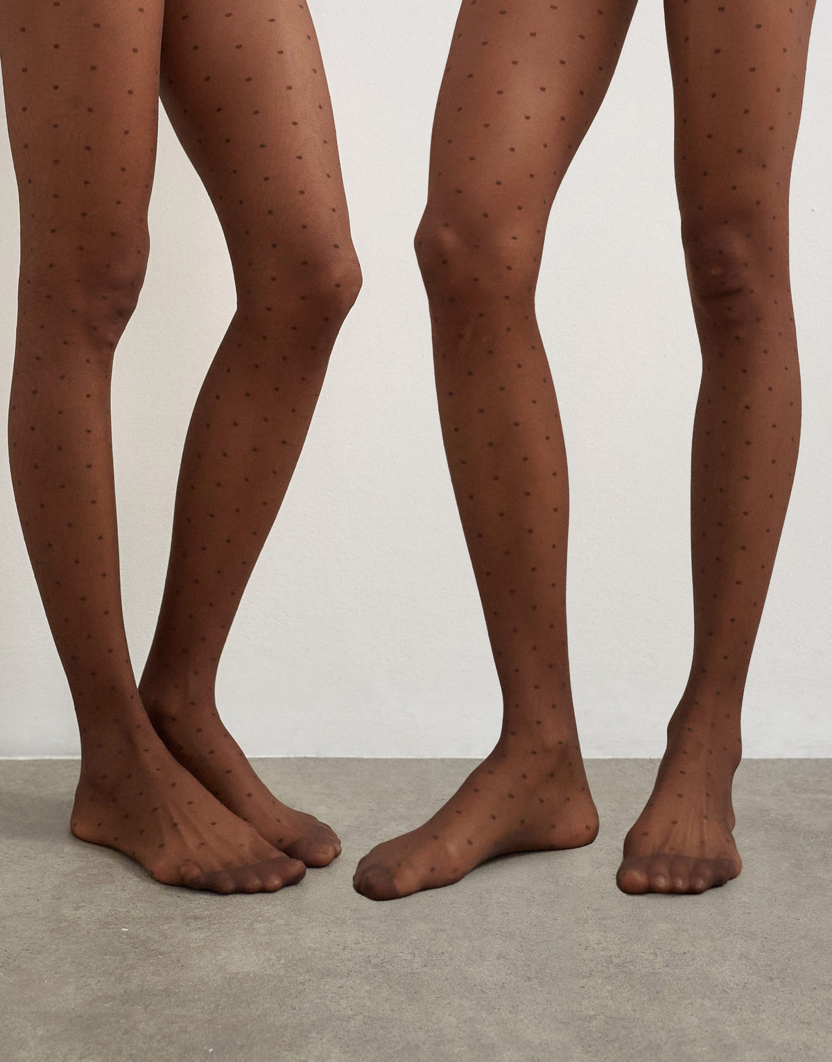 Topshop polka dot tights in chocolate