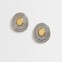 Topshop Enzo waterproof stainless steel stud earring in silver with gold