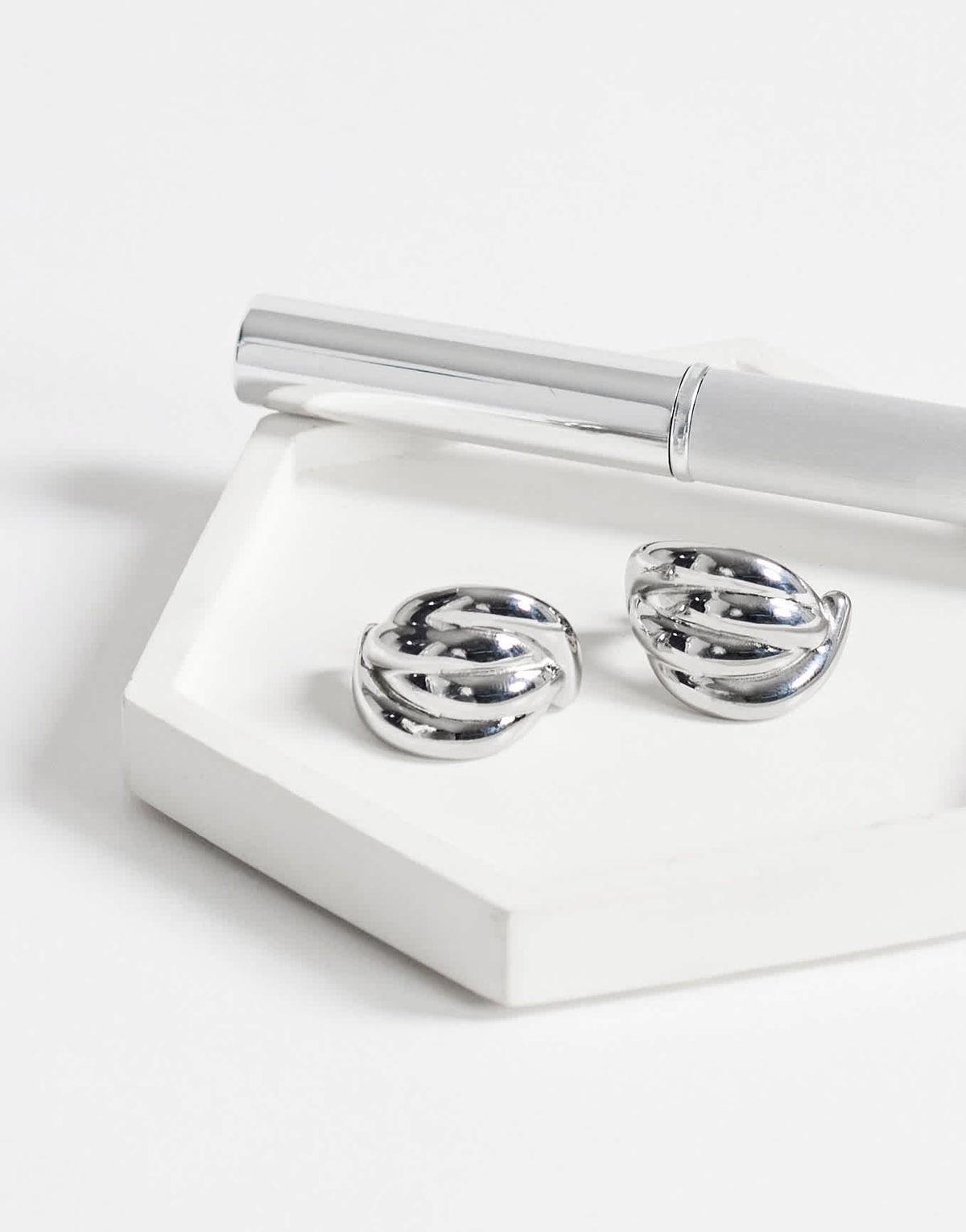 Topshop Emry waterproof stainless steel stud earring in silver