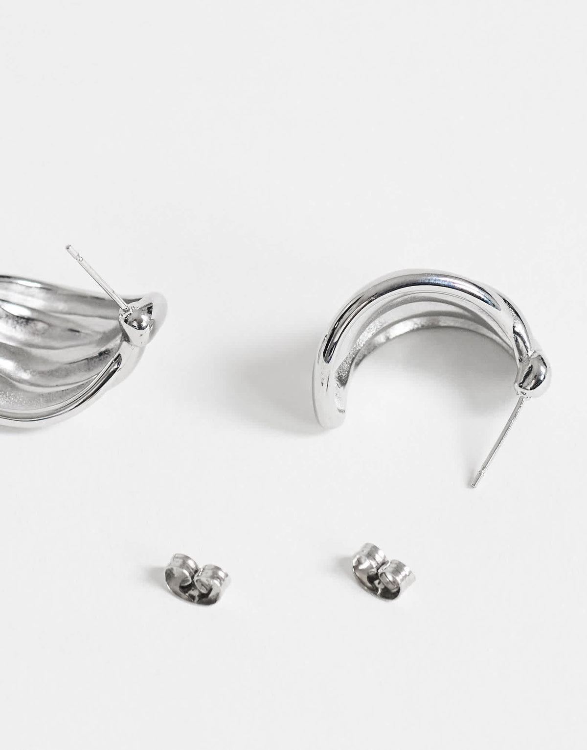 Topshop Emry waterproof stainless steel stud earring in silver