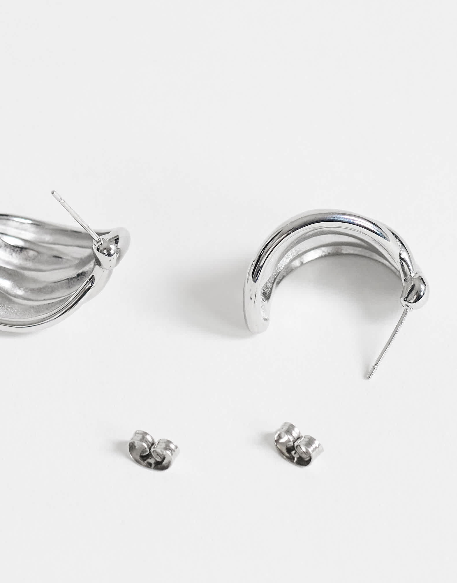 Topshop Emry waterproof stainless steel stud earring in silver