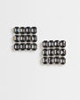 Topshop Eddie square statement earrings in black