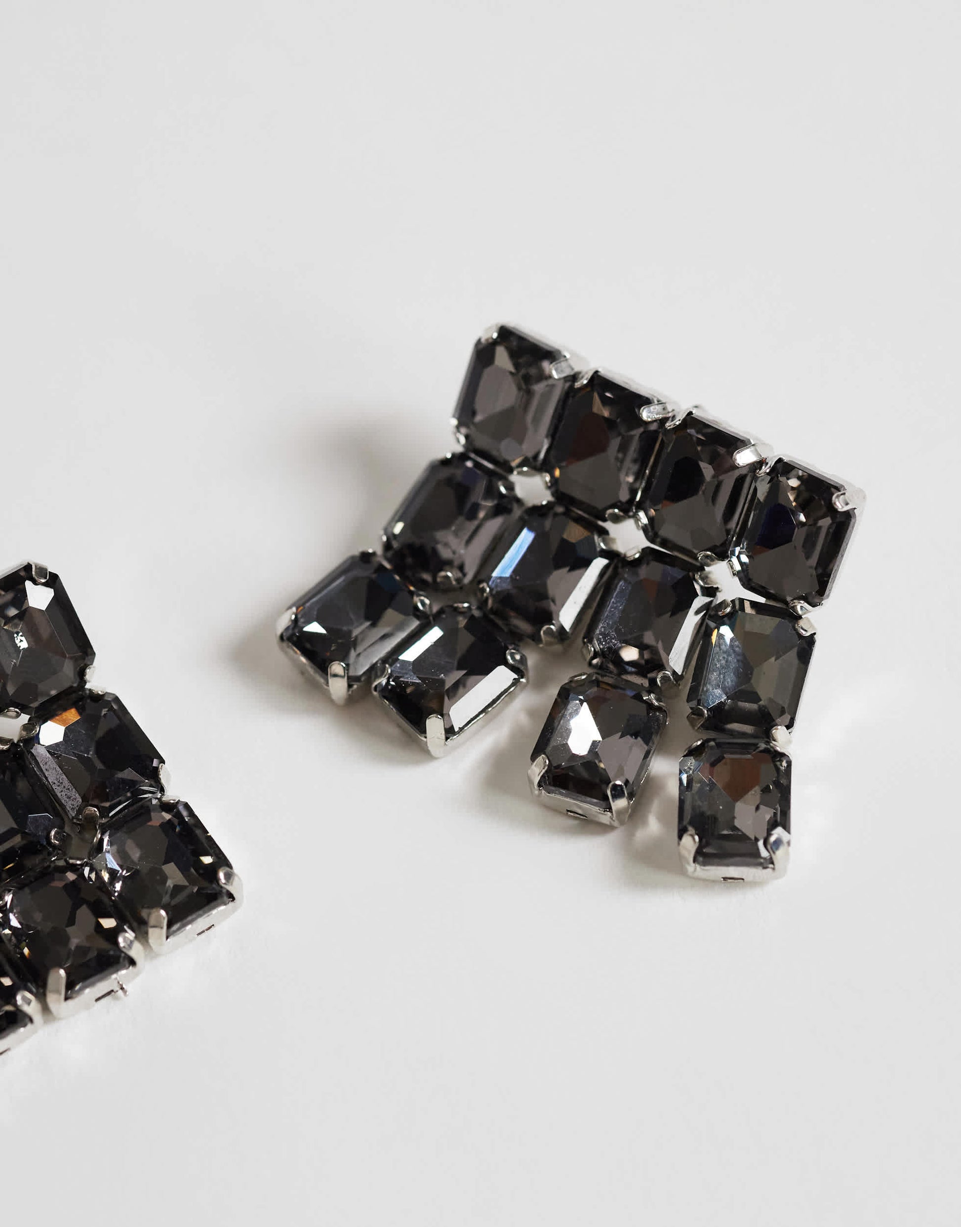 Topshop Eddie square statement earrings in black