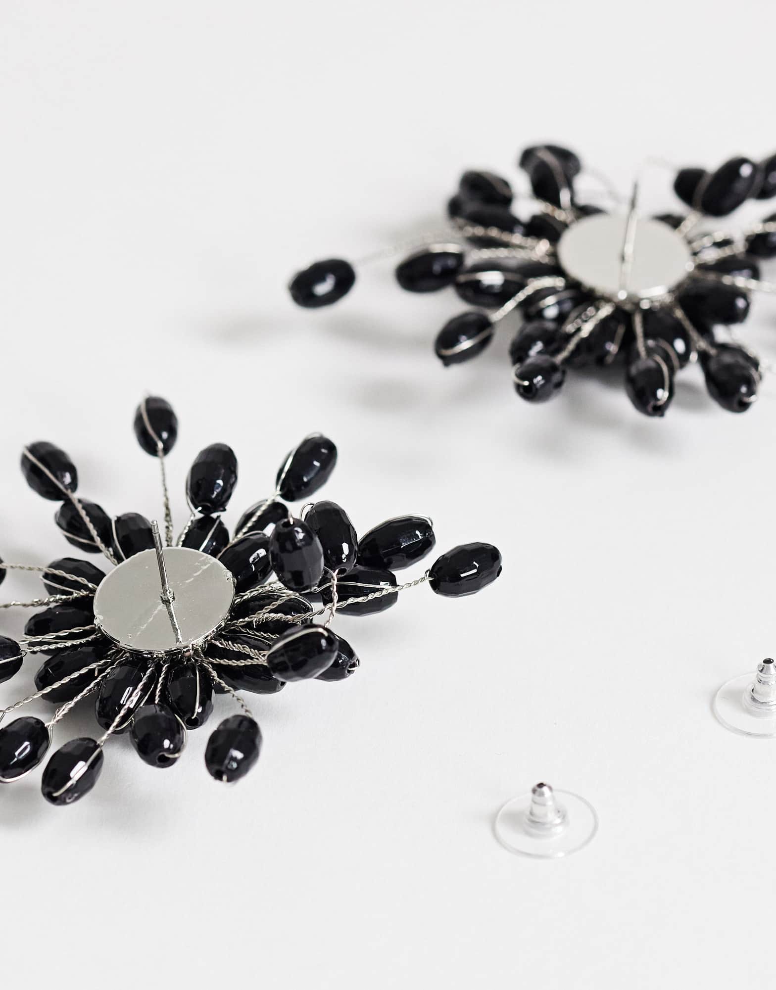 Topshop Echo statement hand-made stud earring in black