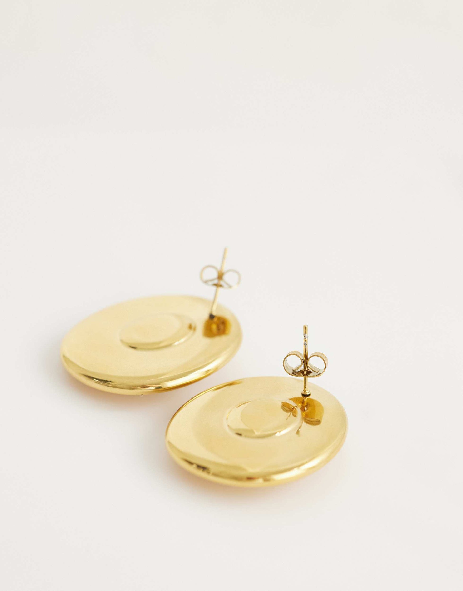 Topshop Enzo waterproof stainless steel stud earring in gold with silver