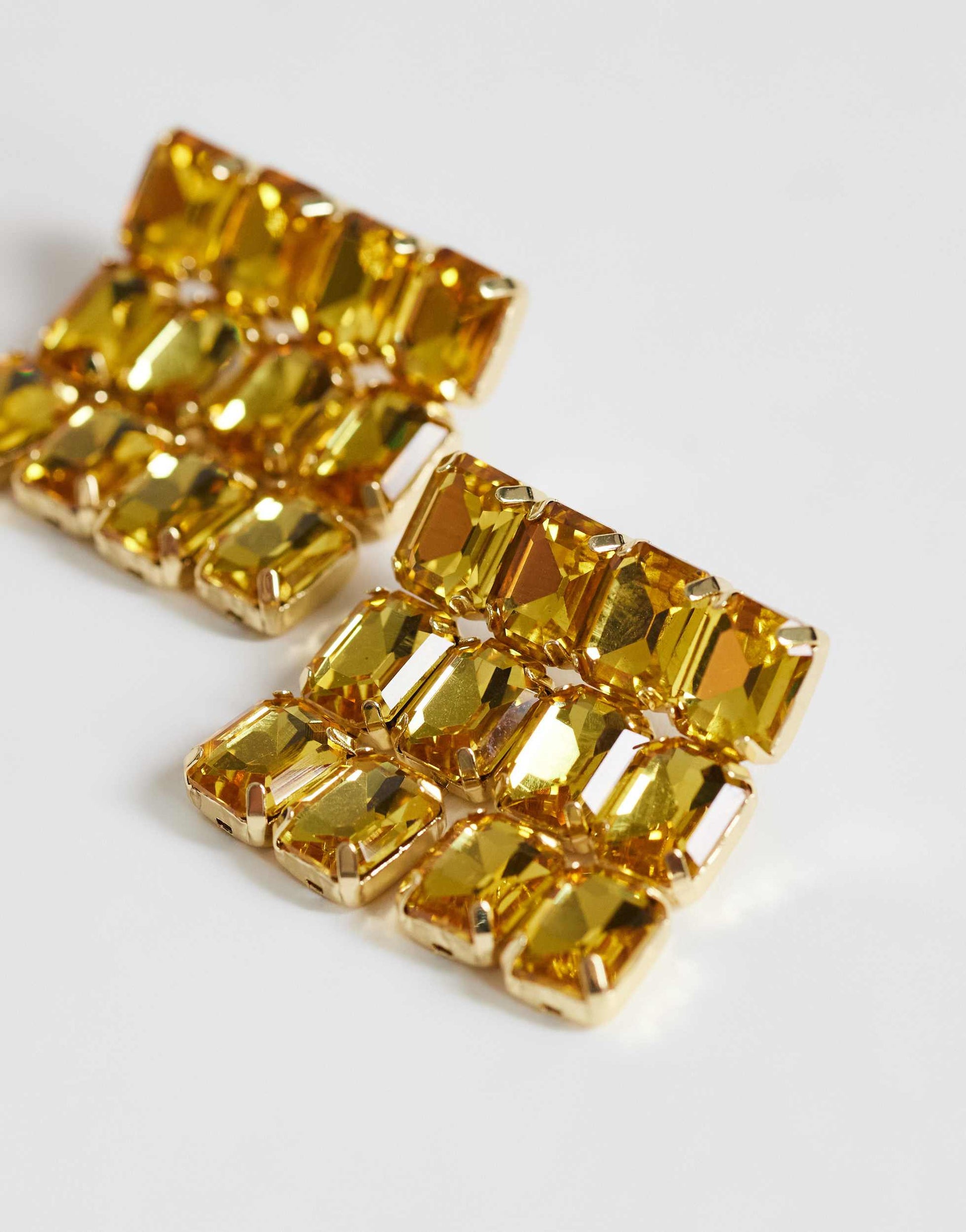 Topshop Eddie square statement earrings in gold