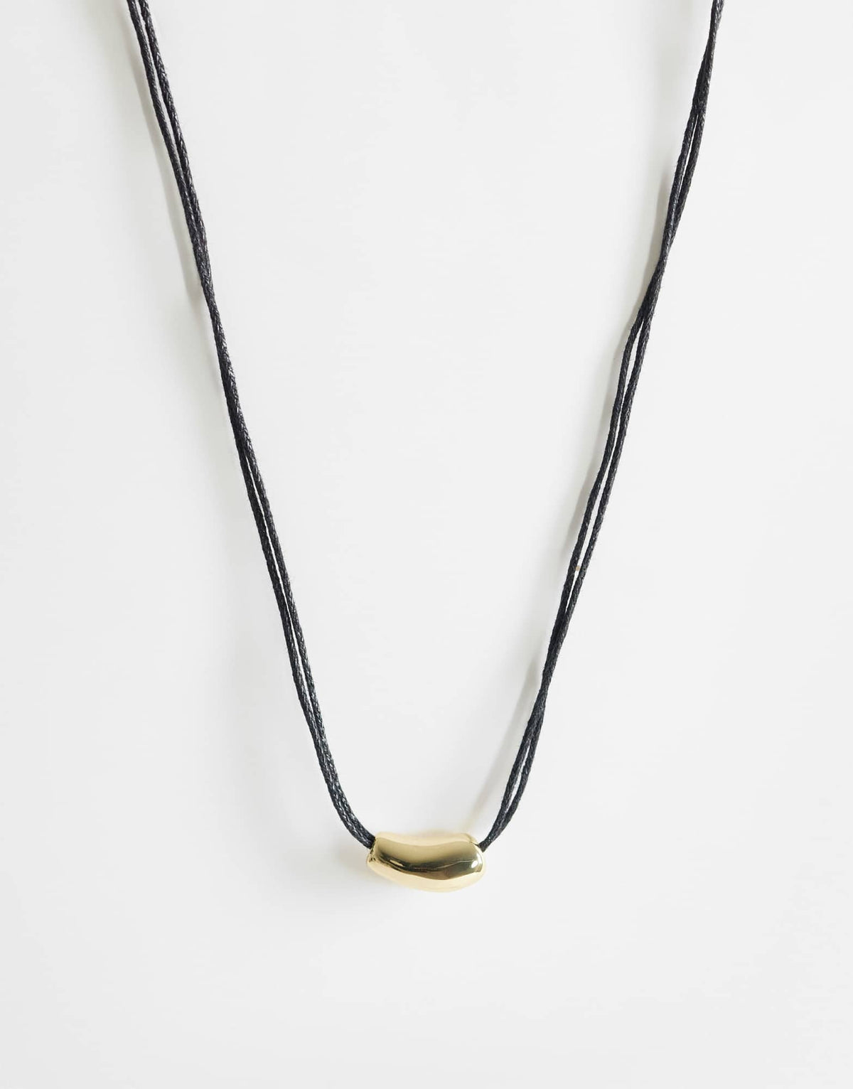 Topshop Nasha cord necklace in black with gold