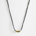 Topshop Nasha cord necklace in black with gold