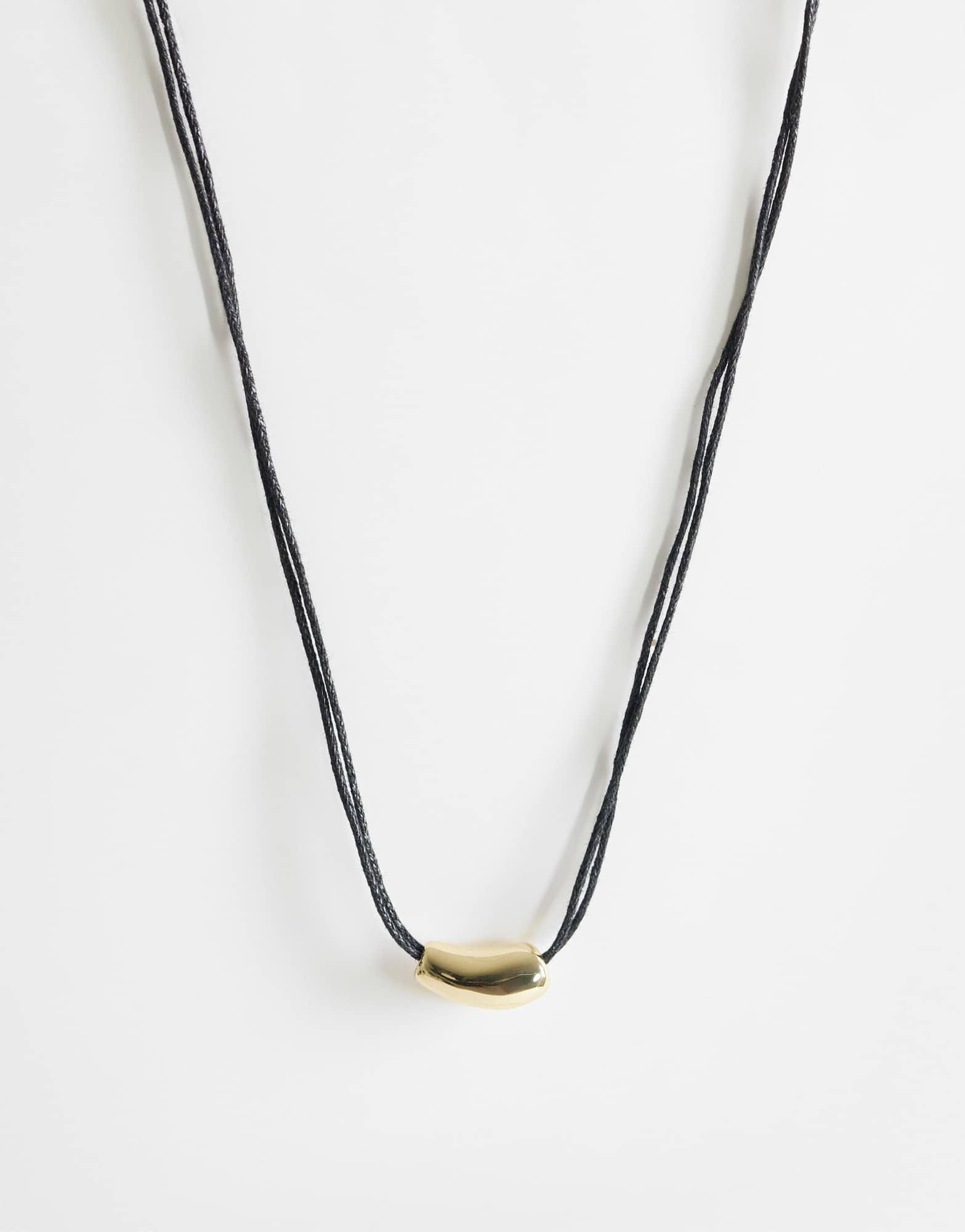 Topshop Nasha cord necklace in black with gold