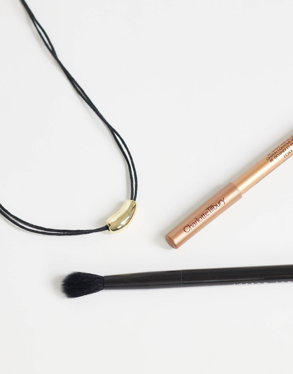 Topshop Nasha cord necklace in black with gold