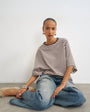 Topshop stripe batwing t-shirt in chocolate
