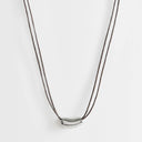 Topshop Nasha cord necklace in chocolate with silver
