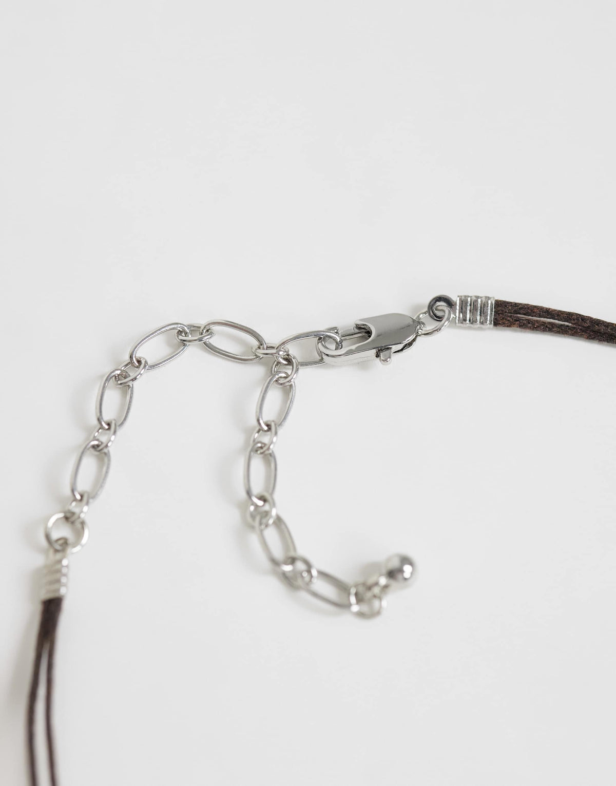 Topshop Nasha cord necklace in chocolate with silver