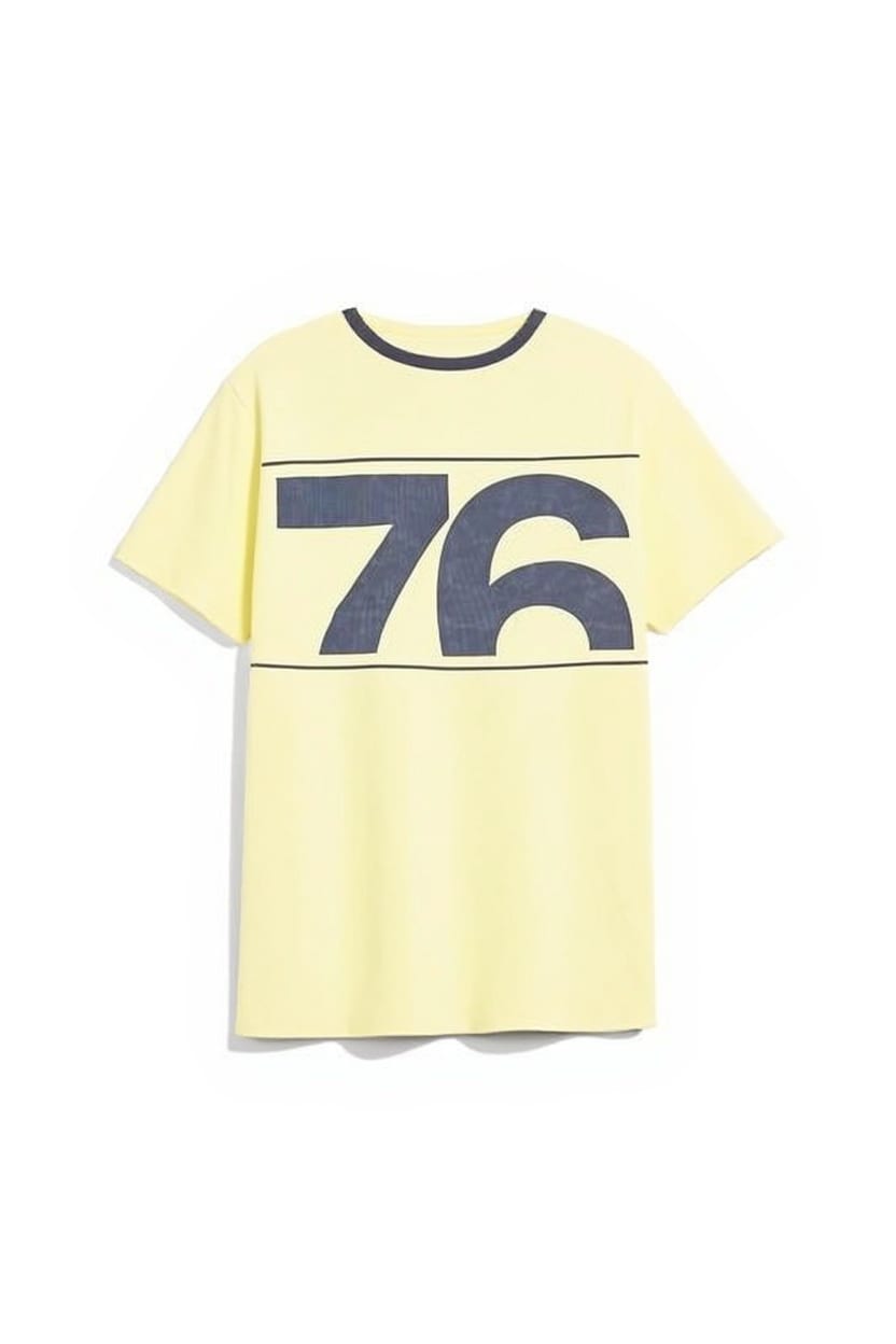 Topshop '76' graphic baby tee in yellow