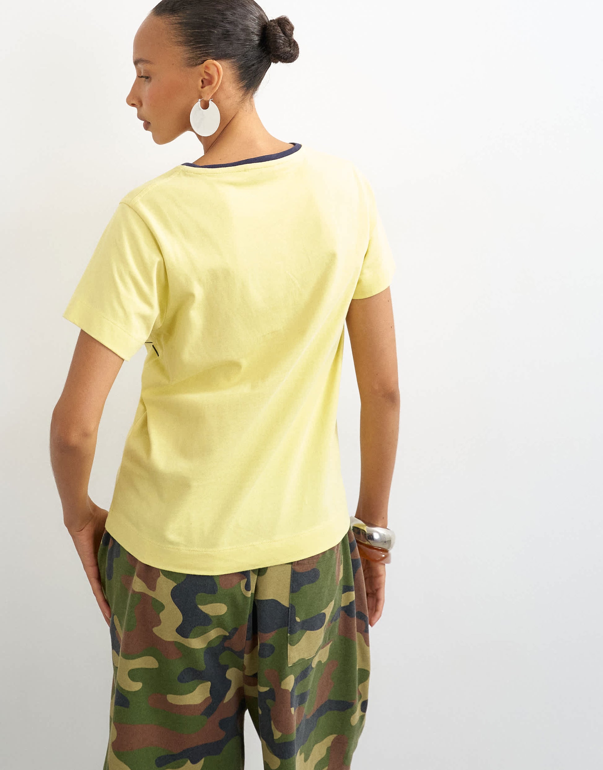 Topshop '76' graphic baby tee in yellow