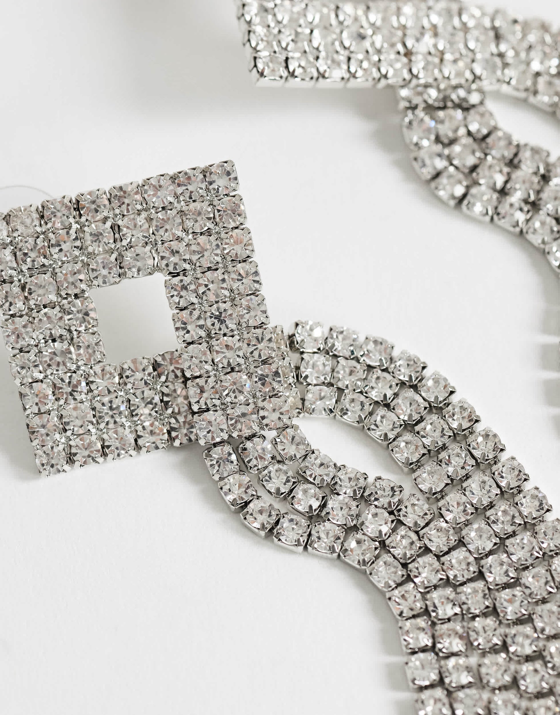 Topshop Eliza stud tassel embellished earring in silver