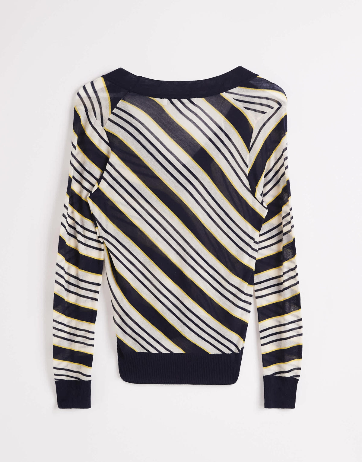 Topshop x Talia Byre semi sheer merino wool v neck jumper in ecru stripe