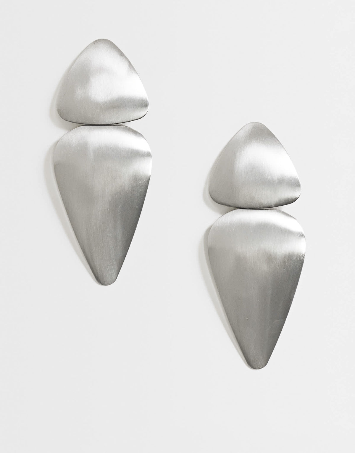Topshop Elliot statement stud earring in silver brushed