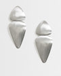 Topshop Elliot statement stud earring in silver brushed