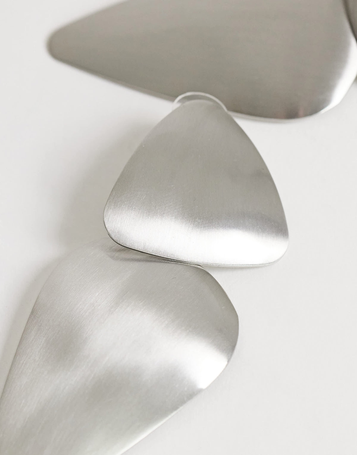 Topshop Elliot statement stud earring in silver brushed