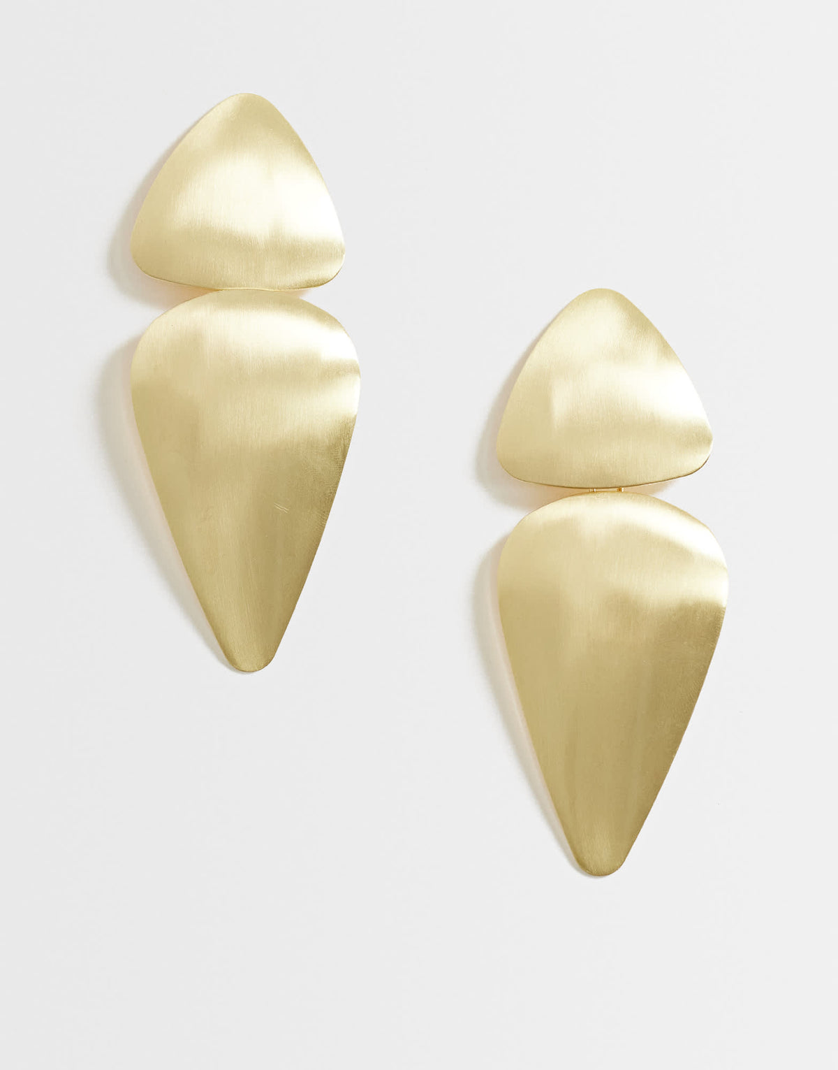 Topshop Elliot statement stud earring in gold brushed