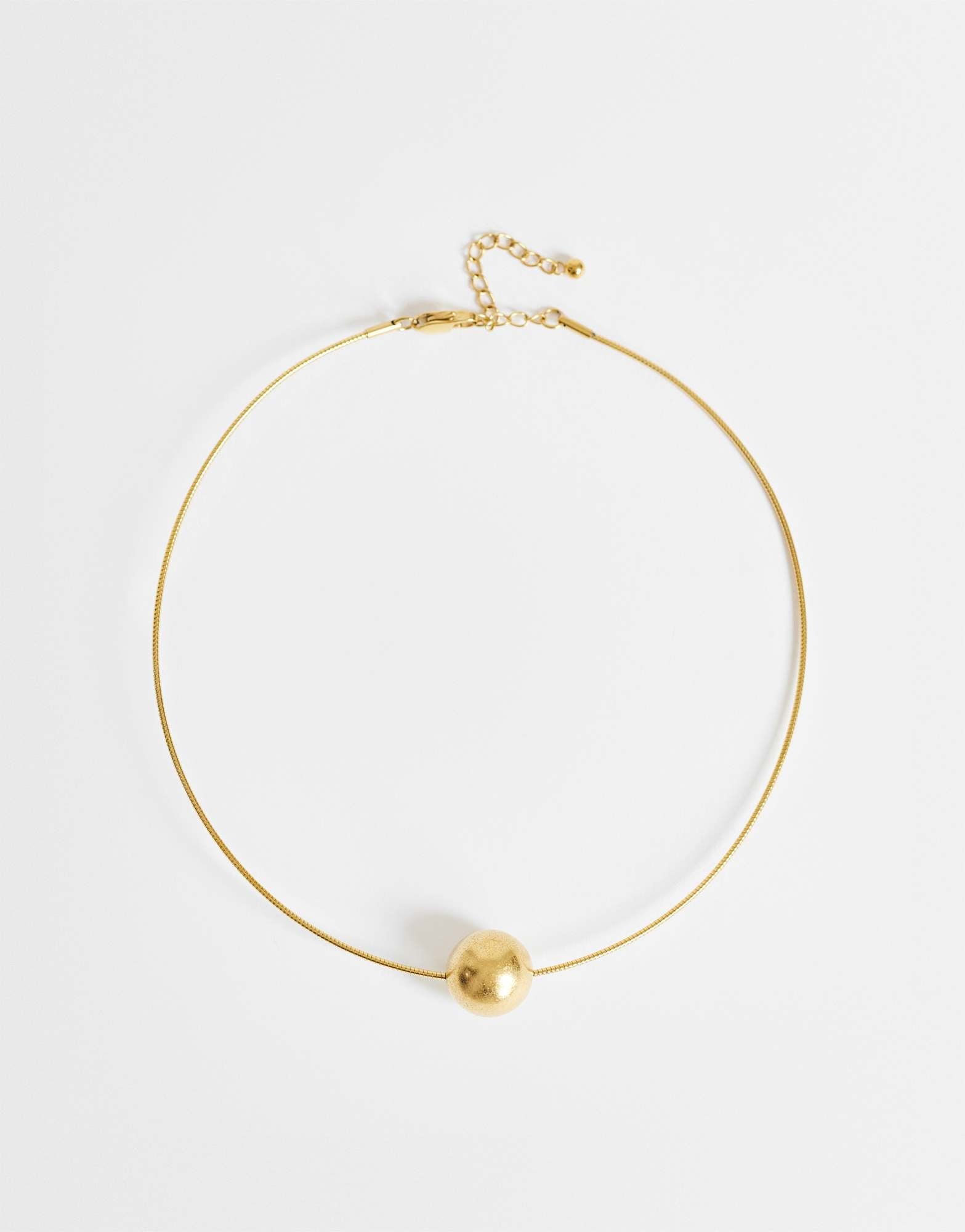 Topshop Ozzie waterproof stainless steel necklace in gold brushed