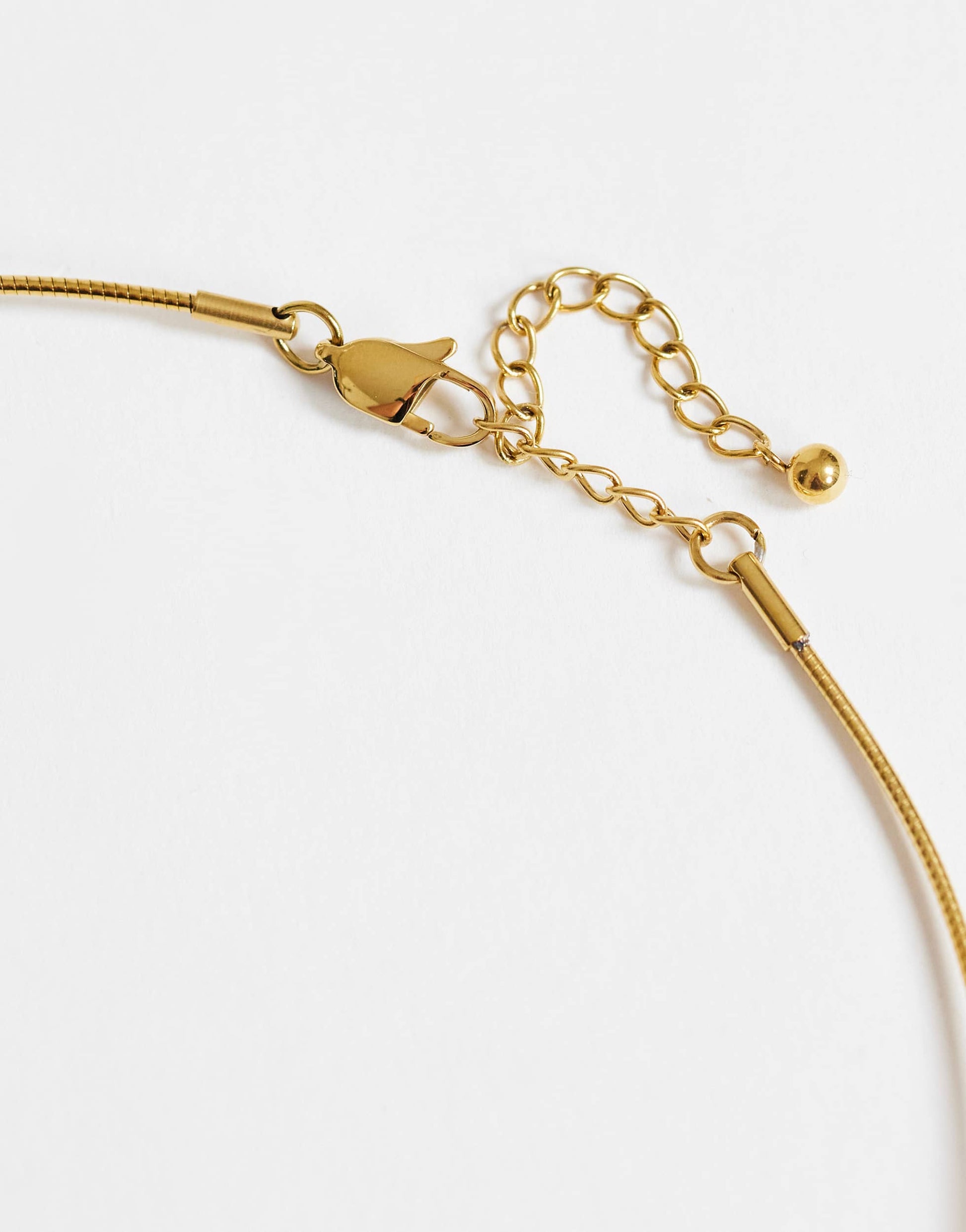 Topshop Ozzie waterproof stainless steel necklace in gold brushed