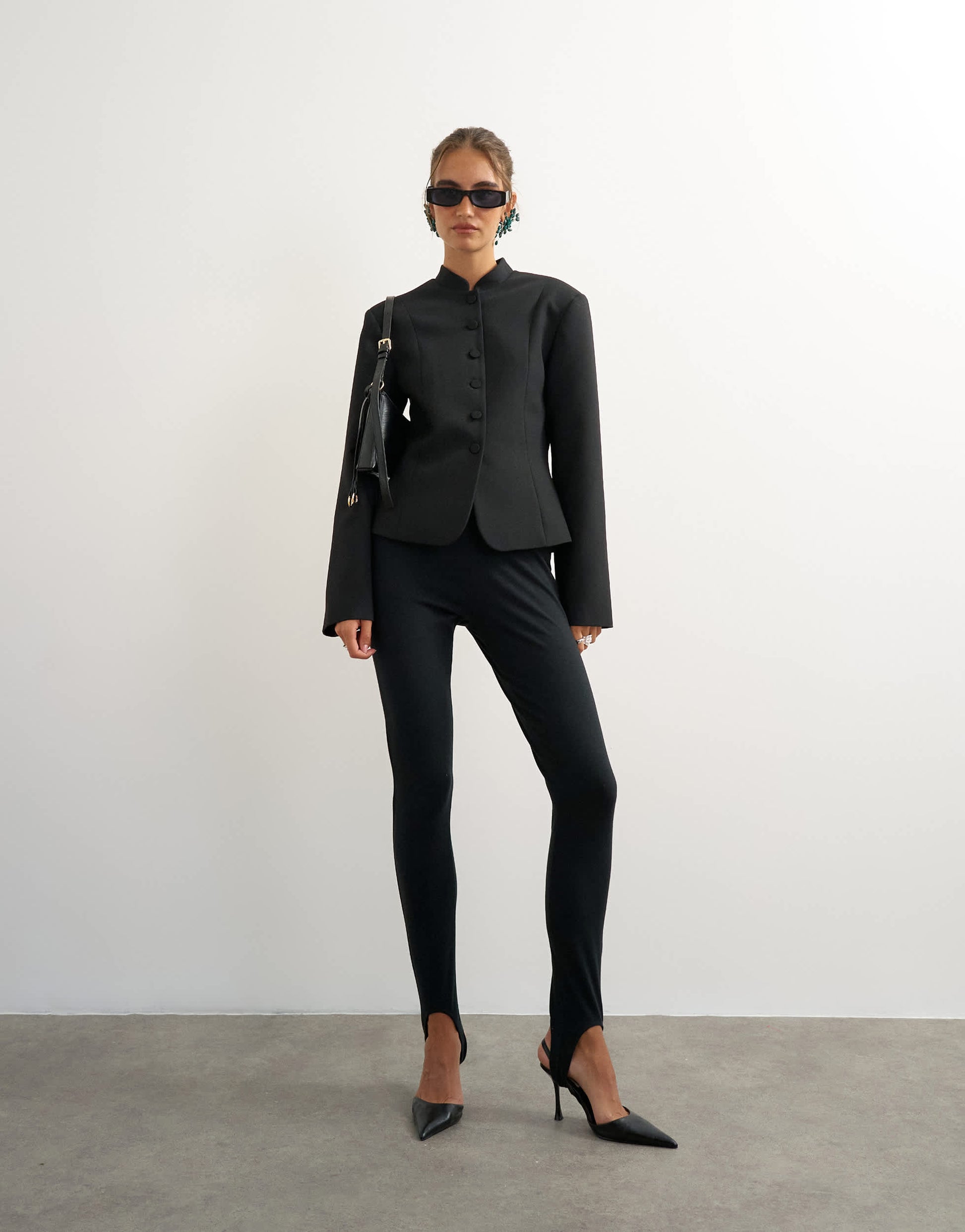 Topshop co ord drummer jacket in black