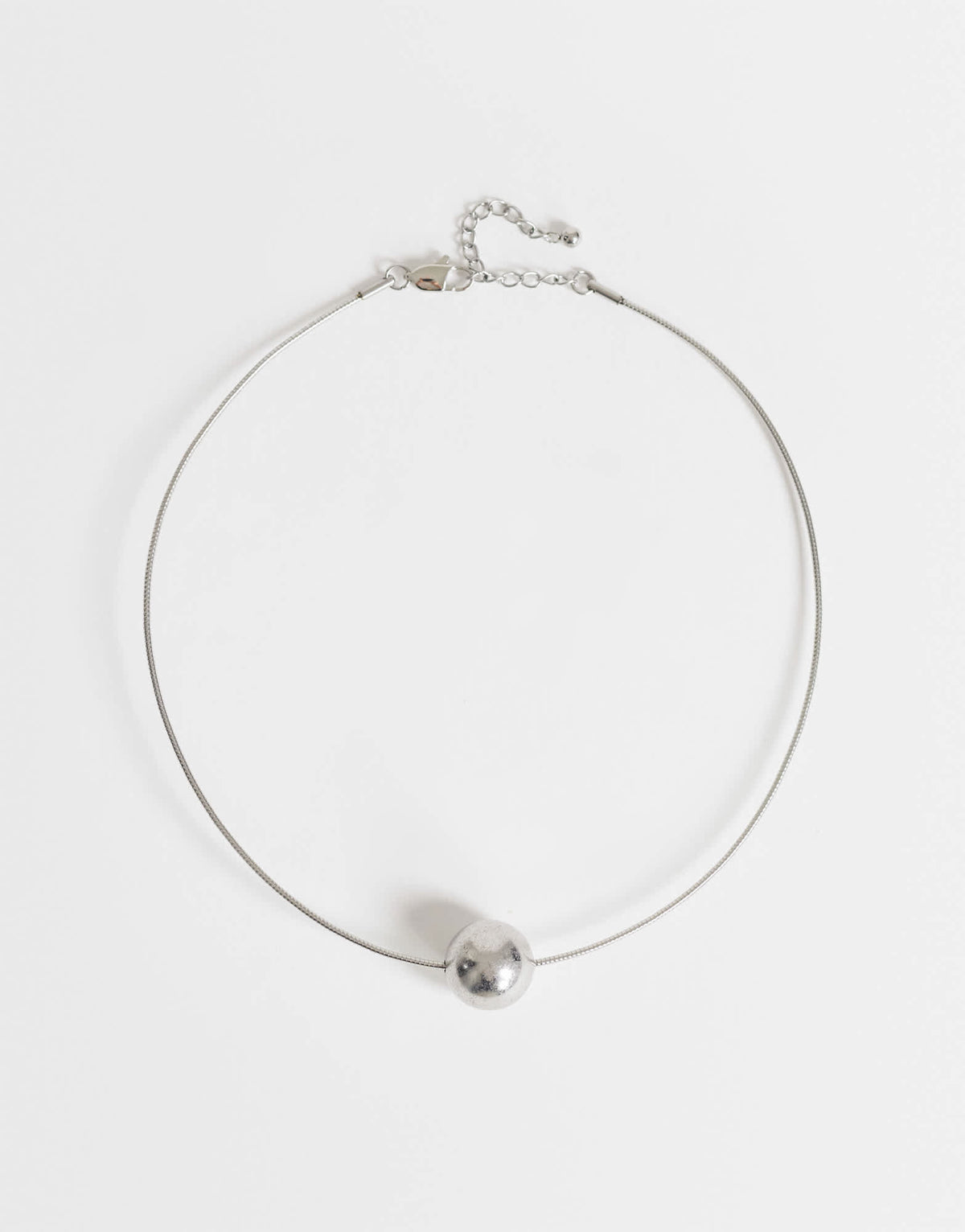 Topshop Ozzie waterproof stainless steel necklace in silver brushed