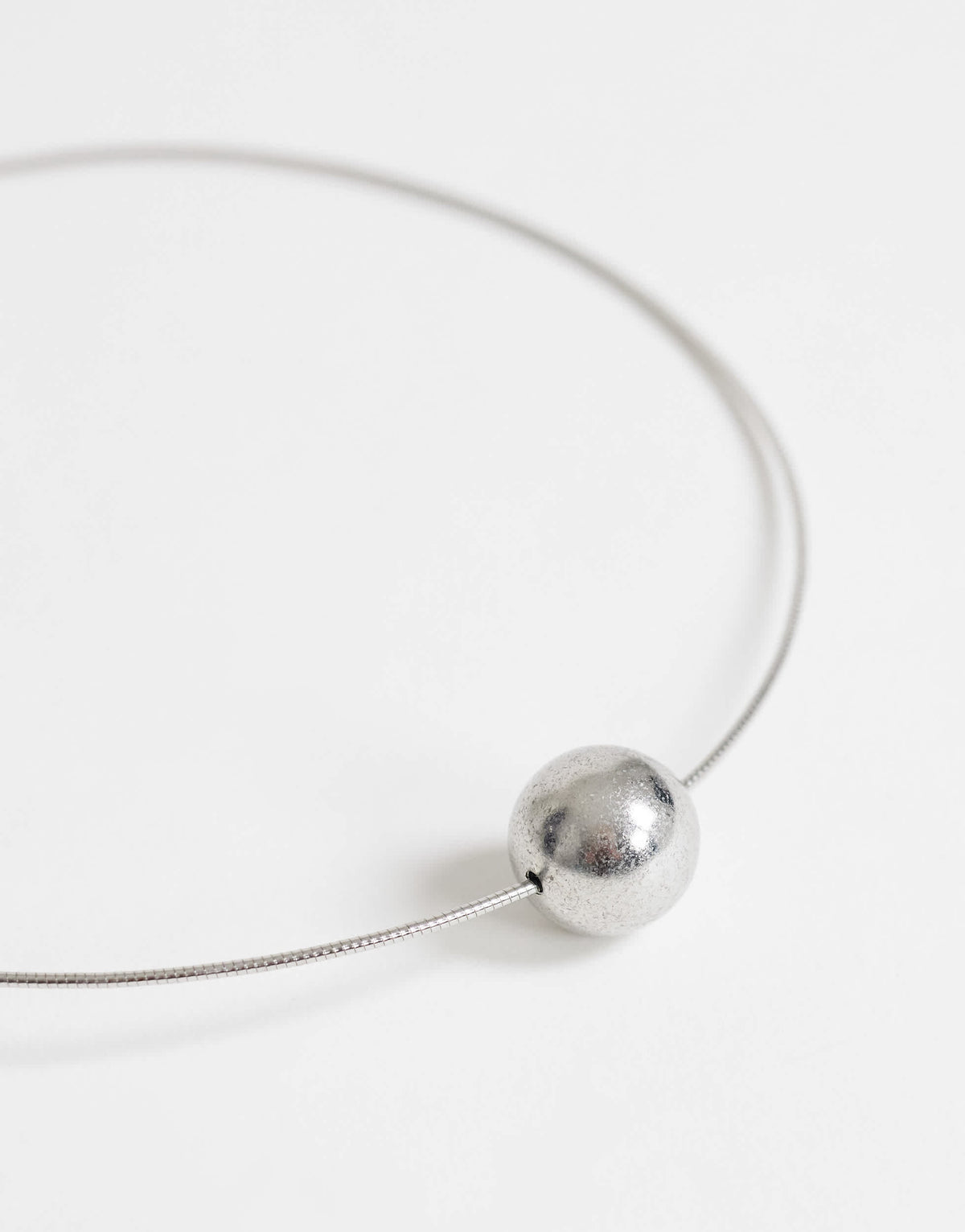 Topshop Ozzie waterproof stainless steel necklace in silver brushed